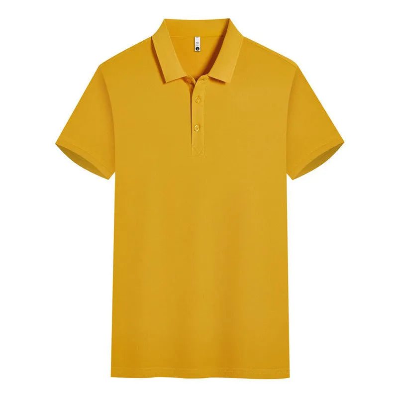 Men's sky blue lapel short sleeve casual shirt made from cool silk cotton blend fabric