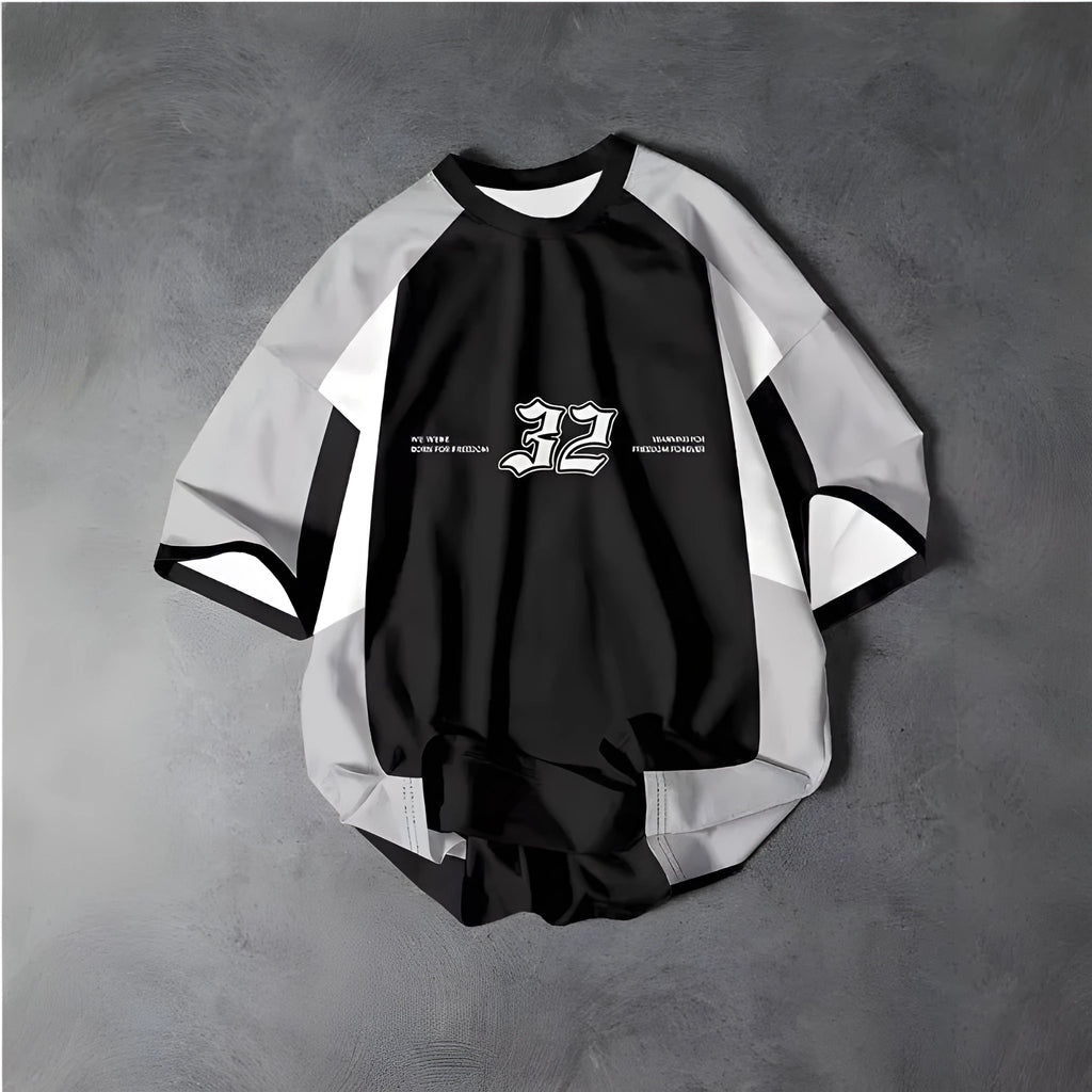 Men's printed short-sleeved T-shirt with cartoon graphic, polyester fabric, multiple colours available