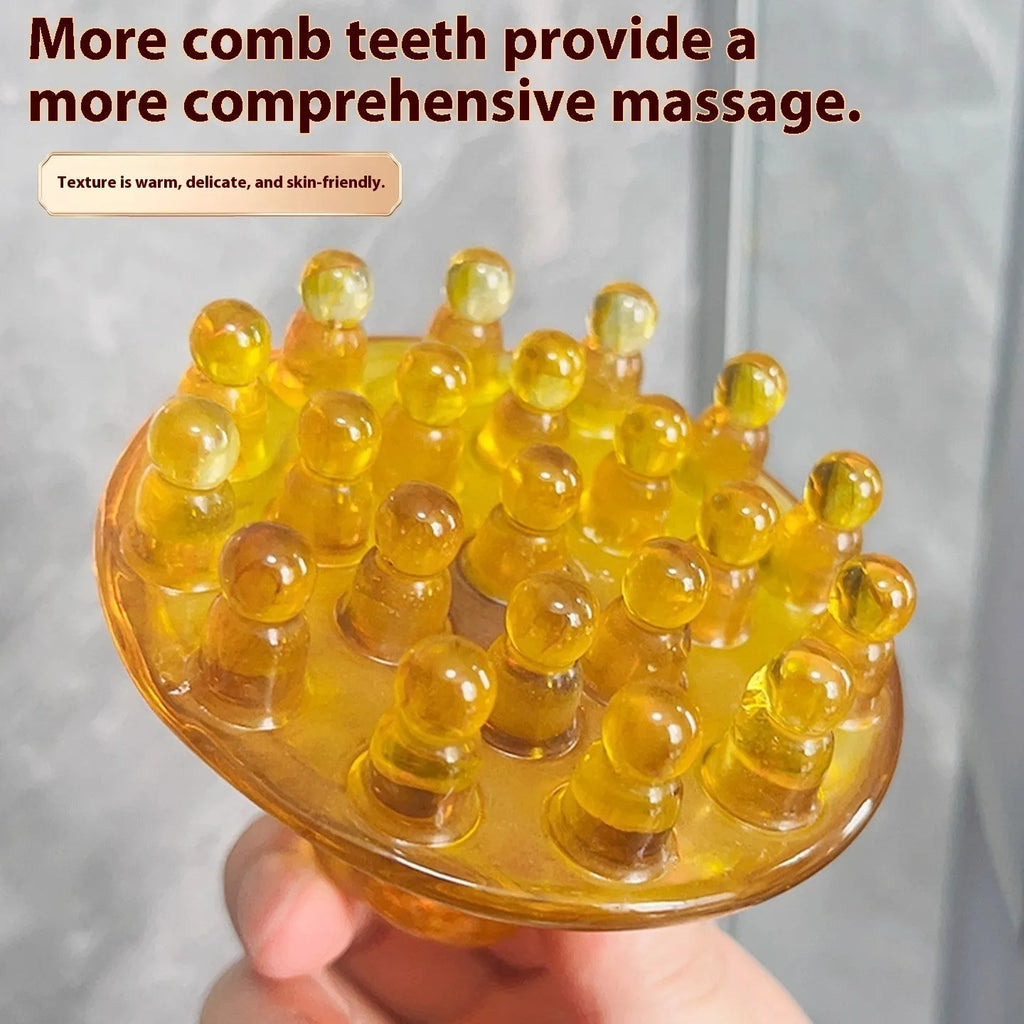 21-tooth disc massage comb for head massage in coffee brown or yellow colour options