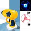 Flying saucer launcher toy set with LED flashing discs and launcher gun in assorted colours