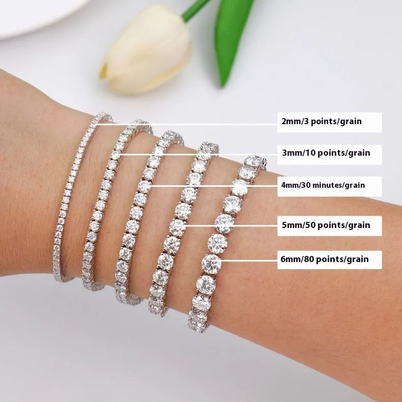 Moissanite full set S925 sterling silver bracelet with square and hexagonal star geometric design in rose gold finish.