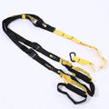 Suspension training belt set with nylon webbing and resistance band for home gym