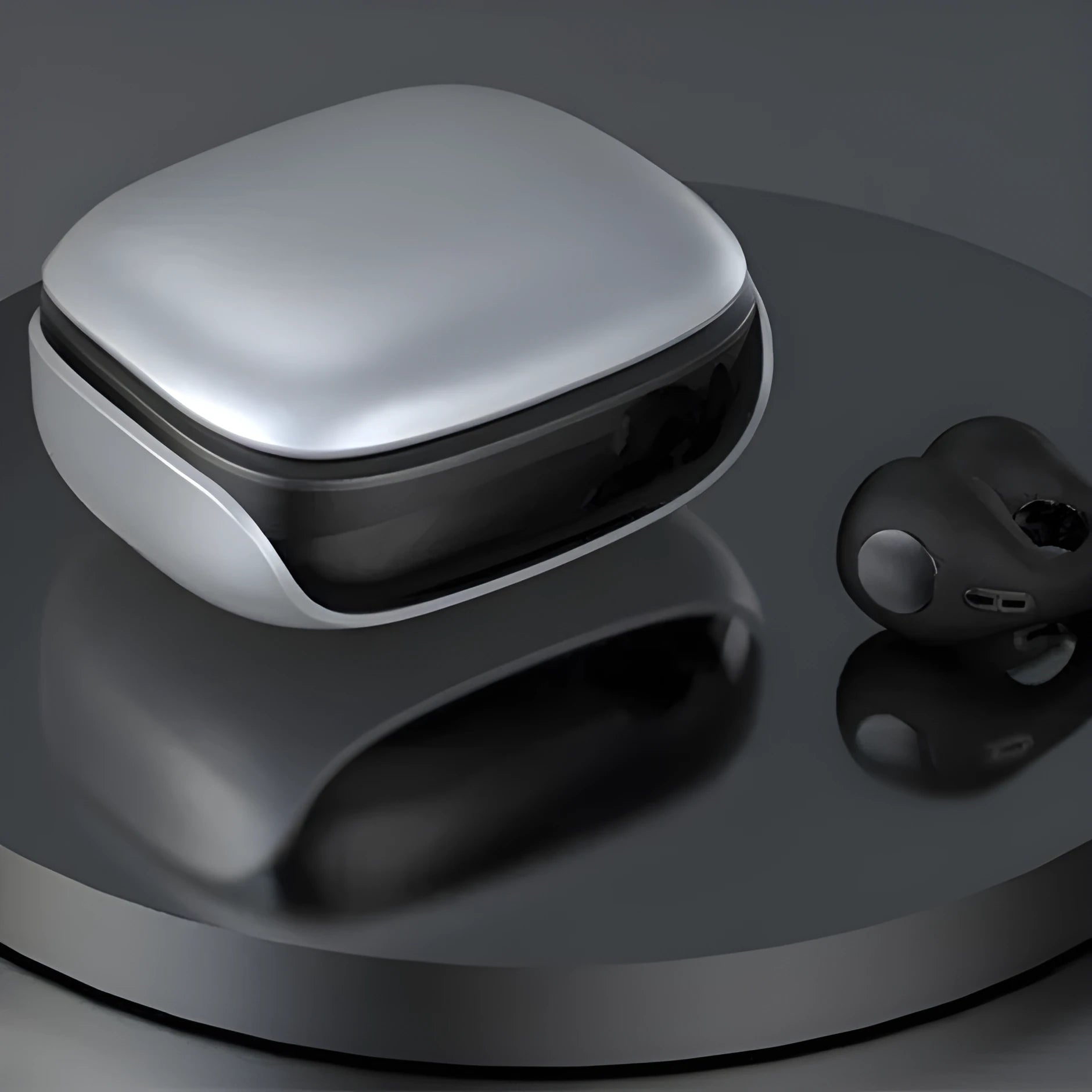 JX80 bone conduction true wireless headphones in black, white, purple, and skin tone colours with charging case