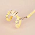 Adjustable bee shaped polyester cat leash in pink, blue, or yellow with strap and hand rope.