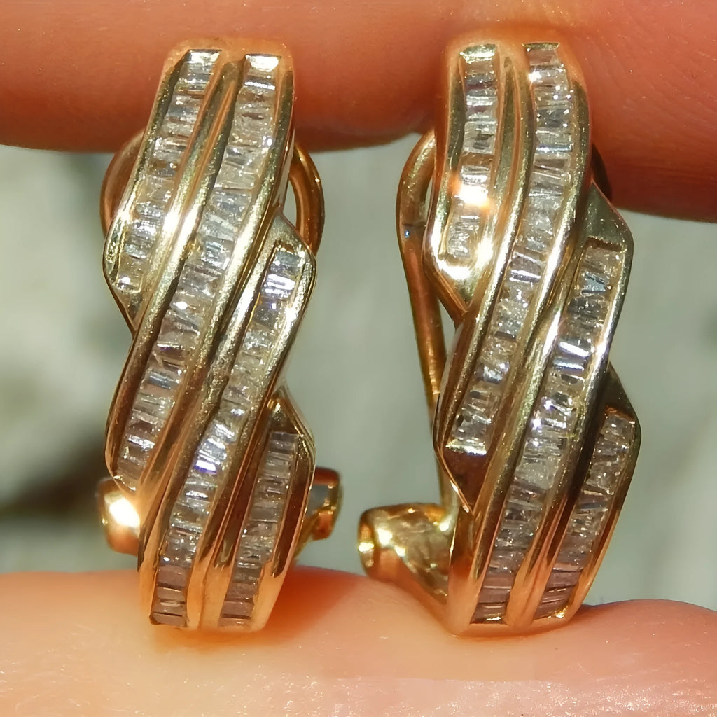 Gold geometric round earrings with copper construction and retro fashion styling