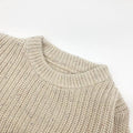 Vanilla cotton oversized sweater for children, sizes 0-3M to 2-3T, casual winter pullover top