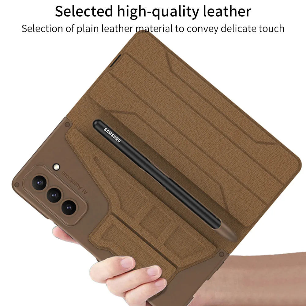 Samsung Galaxy Z Fold5 PC back cover case in Carbon Fiber Pattern with anti-fall protection