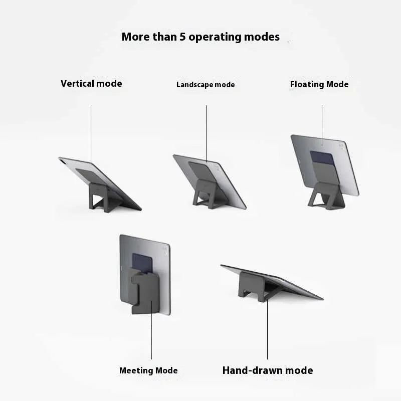 Multi angle lightweight folding magnetic flat bracket for 9.7-13 inch tablet in black with suction cup fixing