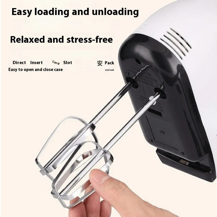 Household electric egg beater with 7 speed settings and four colour options for cake baking