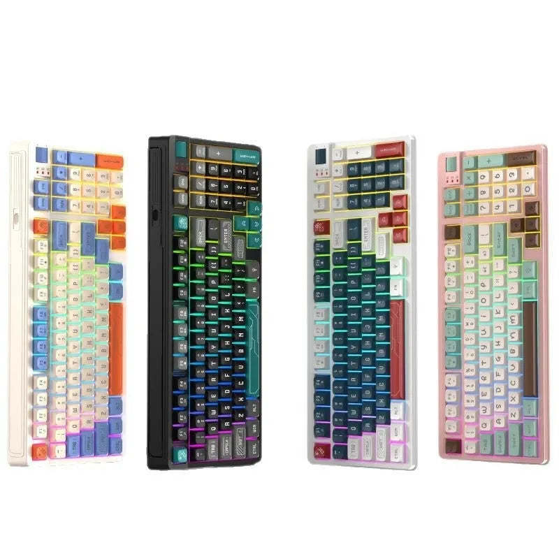 USB wired desktop computer keyboard with luminous keys in ABS plastic casing showing colour options