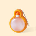 Green portable dog water bottle with integrated drinking bowl for travel and outdoor use