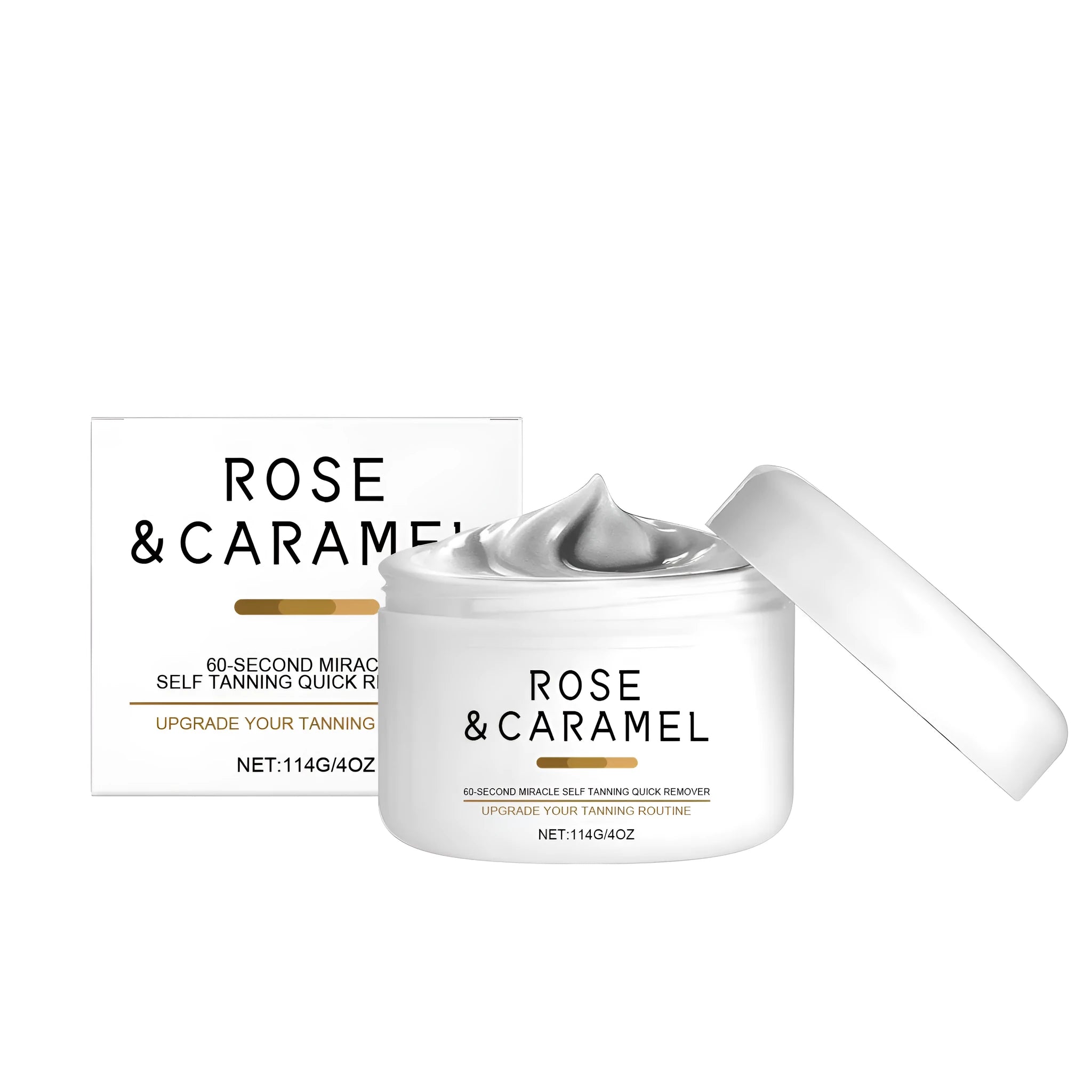 Rose Caramel Exfoliating Scrub 114g in a white pot with lid