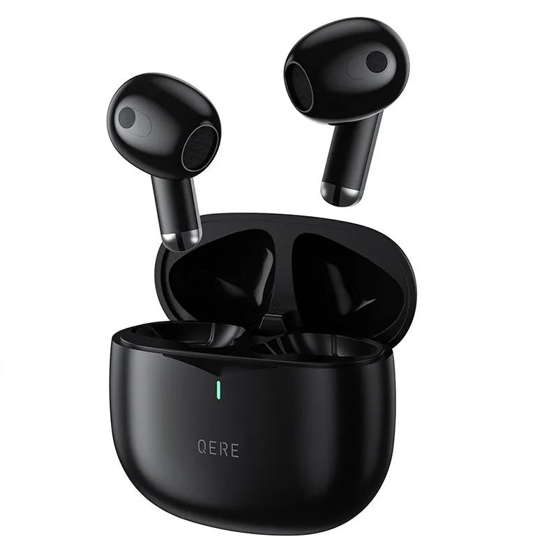 Wireless in-ear bass gaming headset in black with noise reduction, 10m range, ABS construction