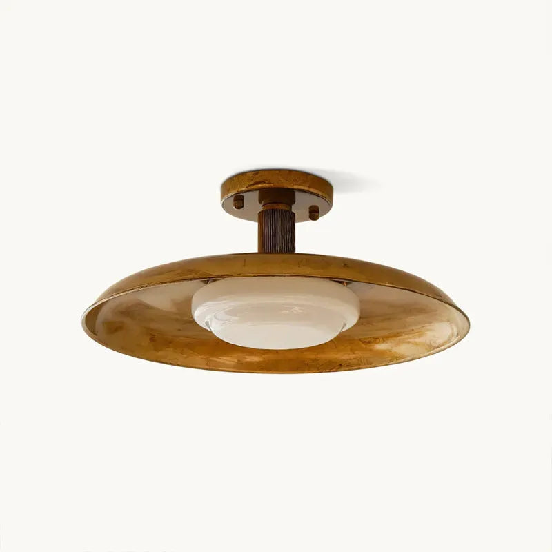 American retro alloy ceiling lamp in copper finish for foyer or balcony