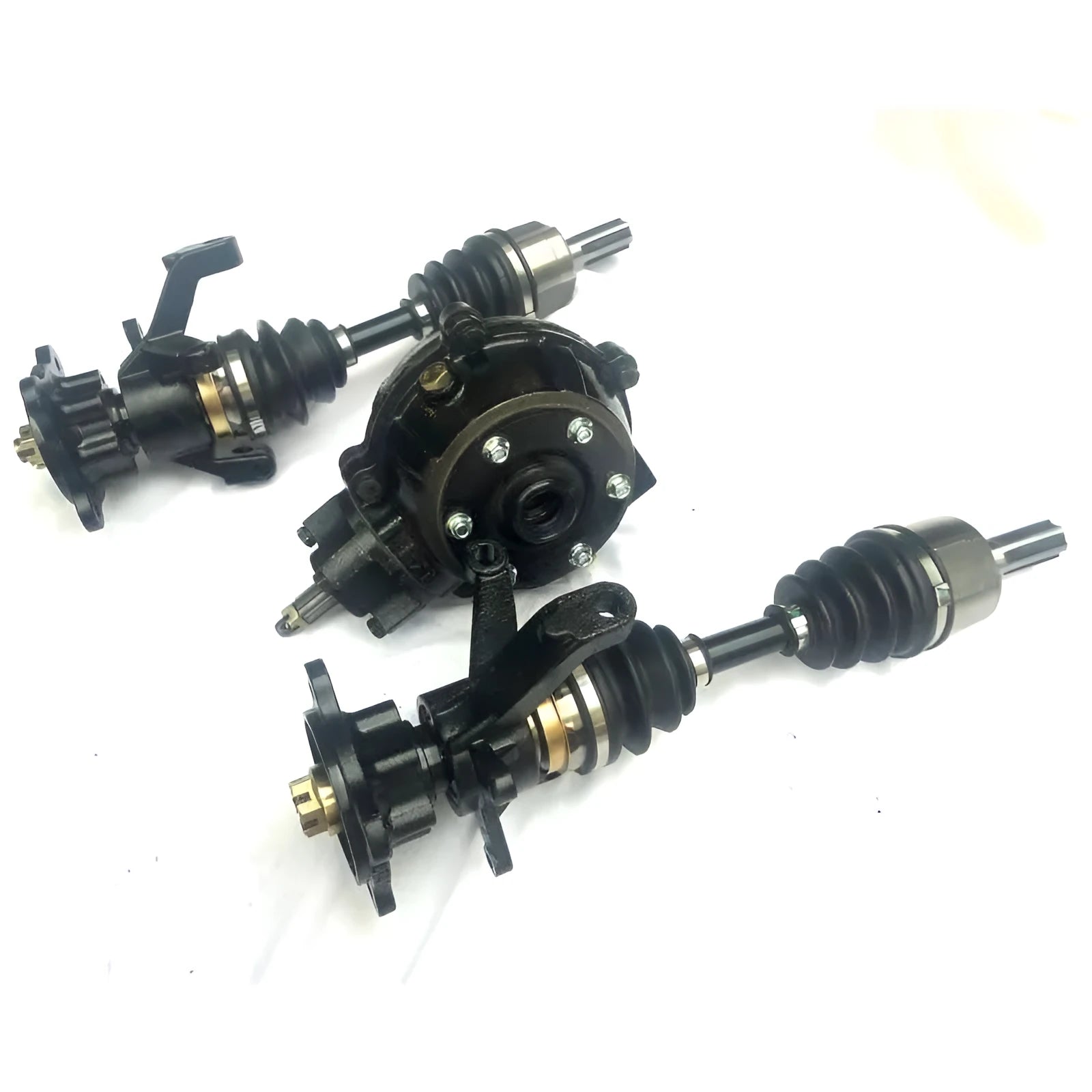 Four-wheel drive front drive fitting with single spore ball cage pair and horn flange for homemade modified kart