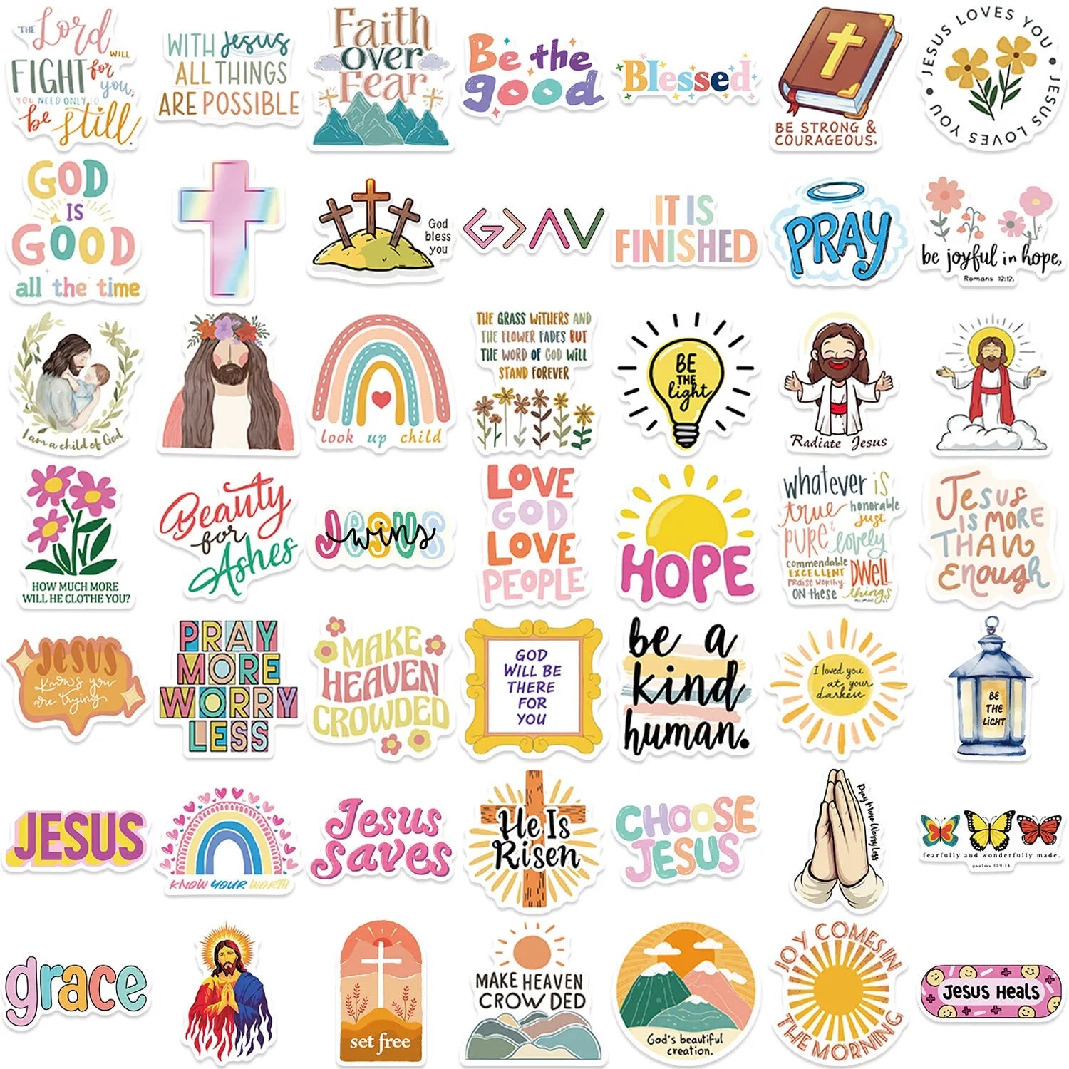 50-piece graffiti sticker set with random urban patterns for personalising laptops and equipment