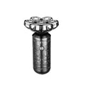 Silver Black zinc alloy electric shaver with floating cutter head and USB cable
