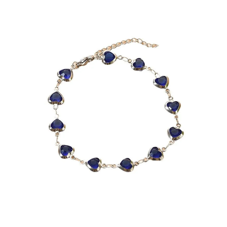 Devil's Eye geometric heart bracelet in stainless steel showing colourful electroplated finish