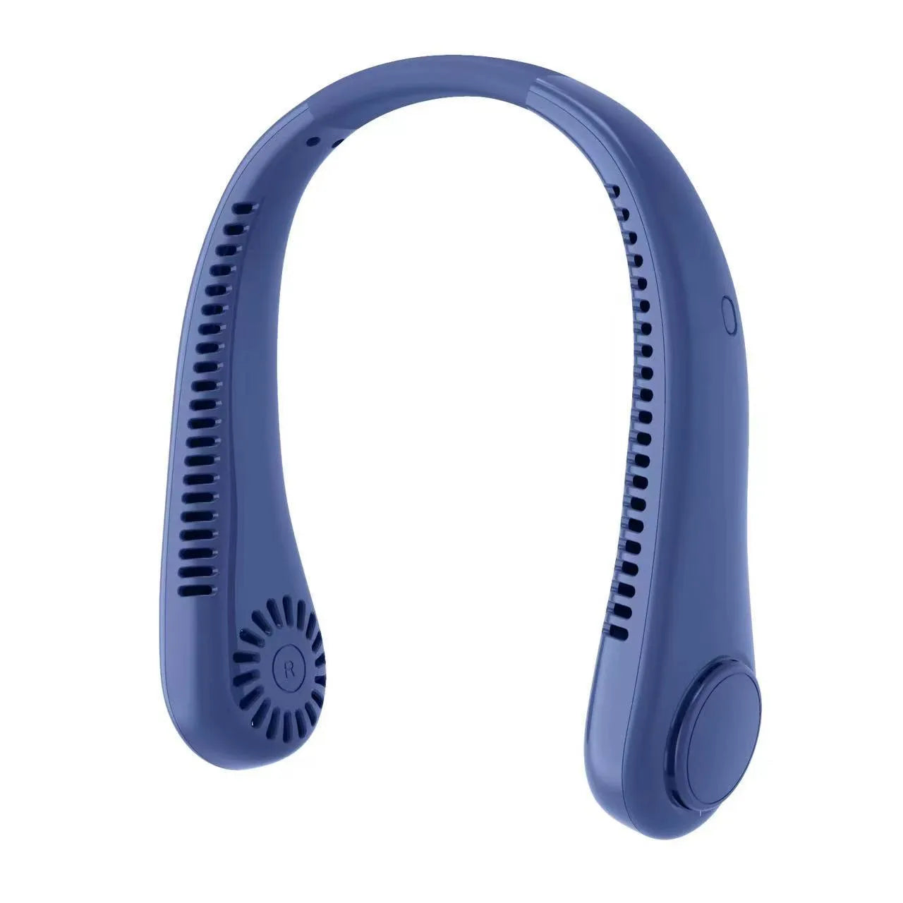Rechargeable bladeless neck fan hanging around neck with hands-free design