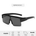 Men's outdoor riding glasses with gray lenses and bright black frame for wind and sand protection