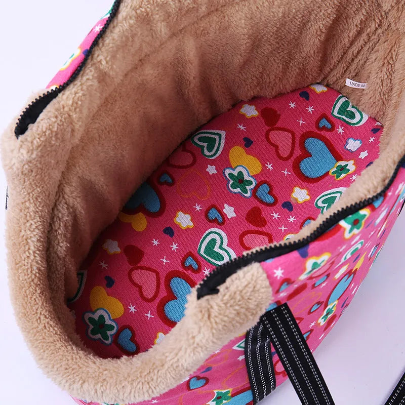 Breathable mesh cloth dog travel bag in Love Pink, Plum Blossom Purple or Pansy, sizes S and L
