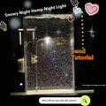 DIY magic snowy landscape night light kit with LED lights and snow effect for Christmas desktop decor.