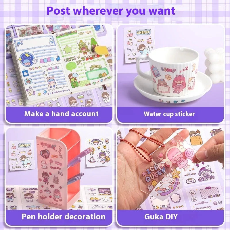 Children's themed sticker collection box with five design options for creative play