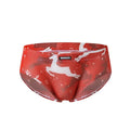 Men's low waist printed briefs in leopard print design made from soft knitted polyester fabric.