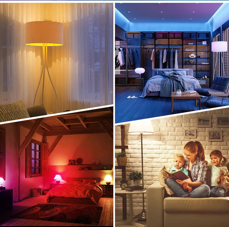 Explosive WiFi Smart Bulb A60 with RGBCW colour tone and voice control plastic-clad aluminium body