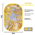 Waterproof ultrasonic thickening outdoor camping mat in a Four Seasons series colour laid on grass