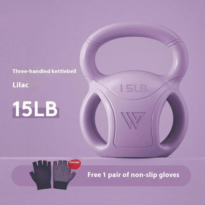 Kettlebell universal exercise shaping fitness equipment for home use in pink colour with gloves included
