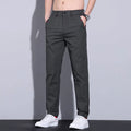 Men's straight fit cotton trousers in light khaki colour suitable for business casual spring summer wear