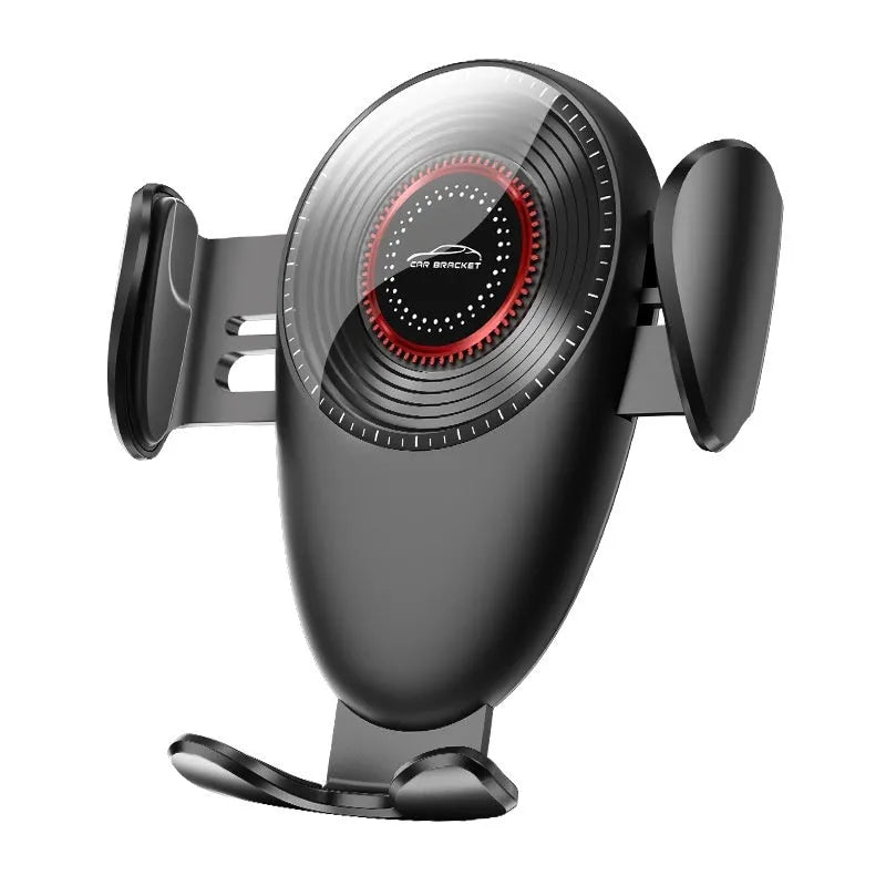 Black car mobile phone bracket mounted on car air vent for hands-free use