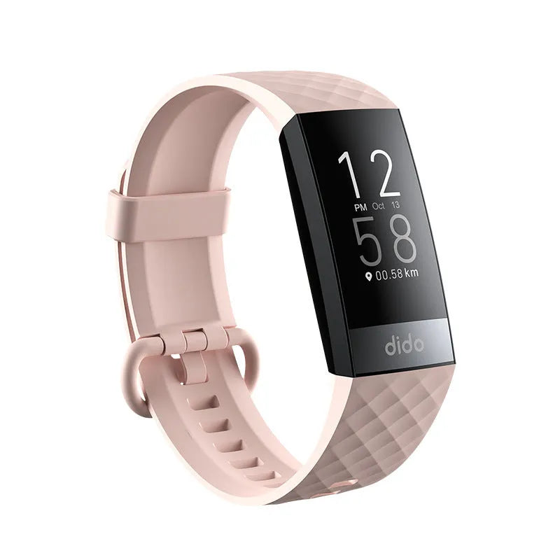 Y6 Black smart bracelet for blood pressure and ECG monitoring on a wrist, showing its 1.1-inch touch screen.