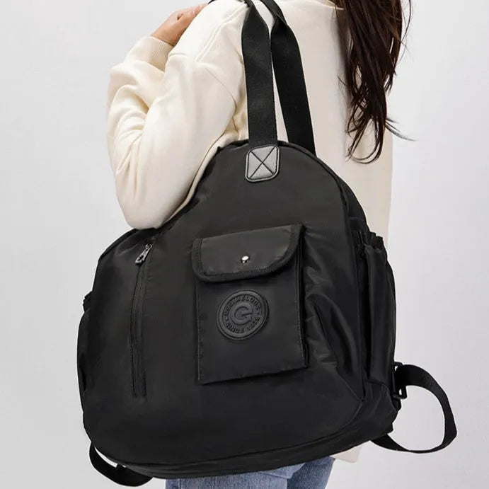 Outdoor lightweight large capacity nylon backpack in black, khaki, or green letter rabbit colour.