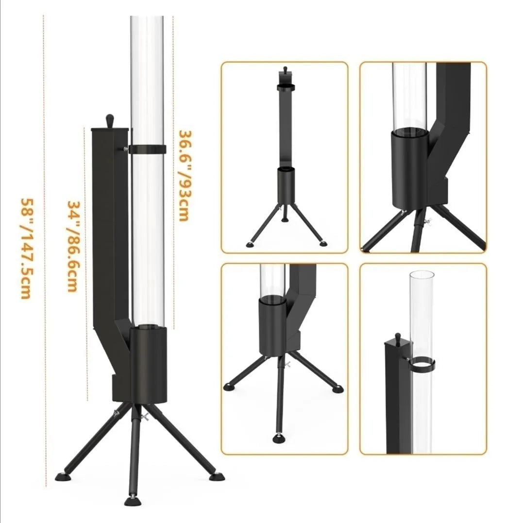 Vertical iron rocket furnace heating stove for courtyard garden outdoor use