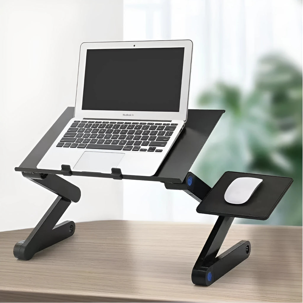 Folding aluminium notebook cooling base with double fan in black colour