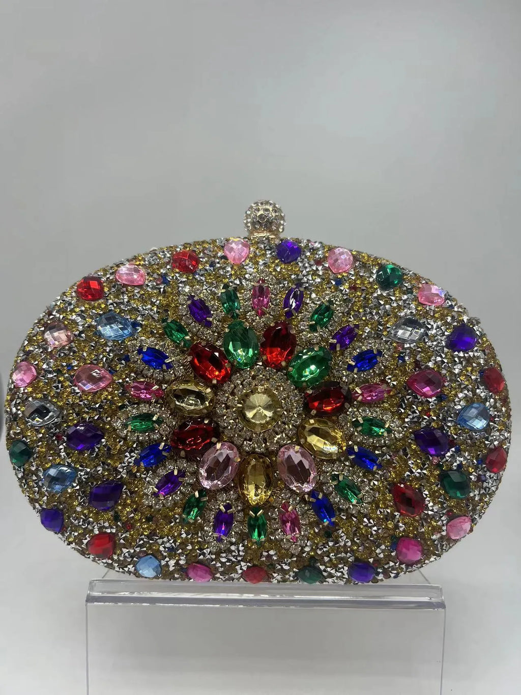 Retro banquet women's handbag with rhinestone decorations in multiple colour options