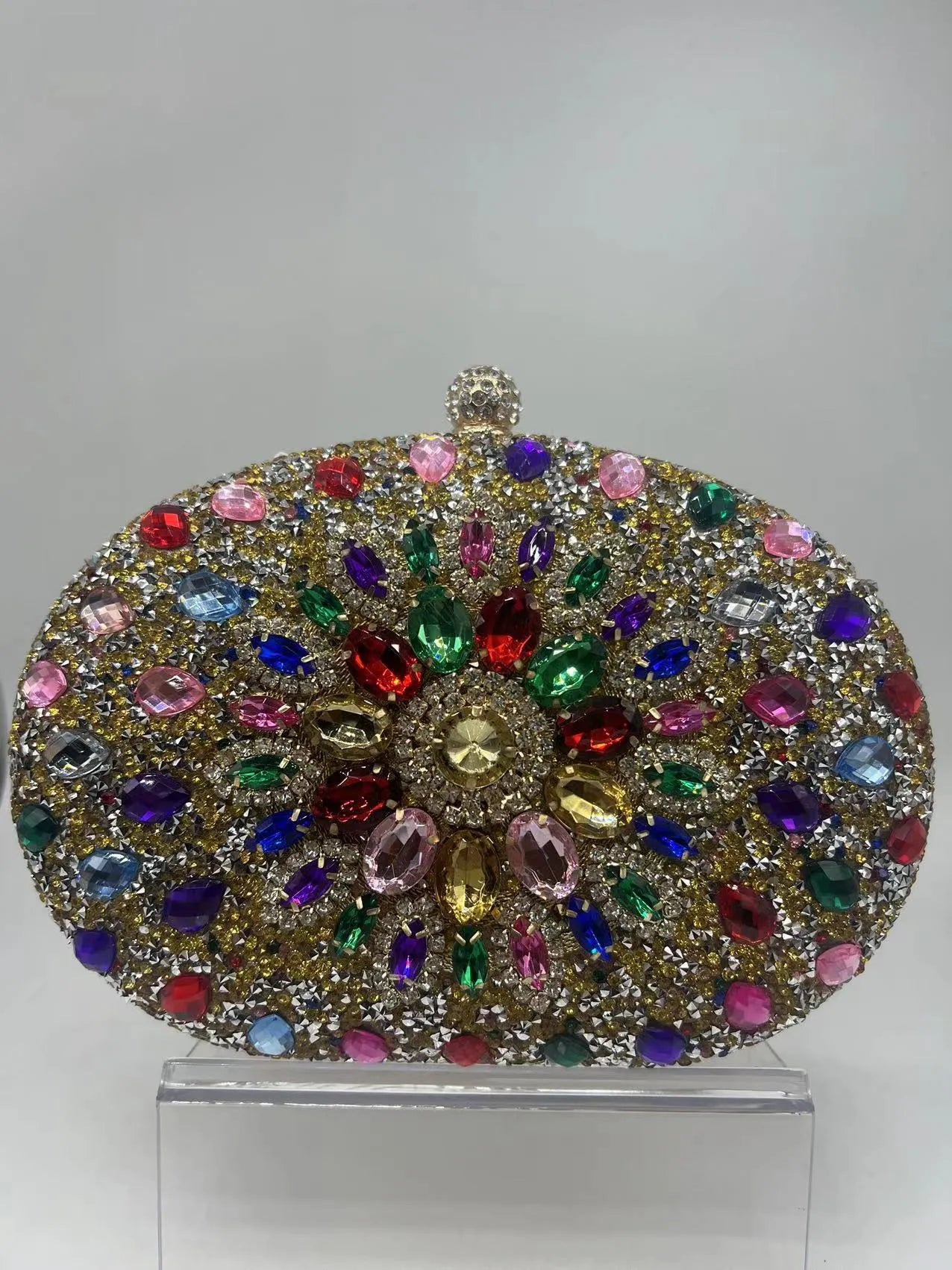 Retro banquet women's handbag with rhinestone decorations in multiple colour options