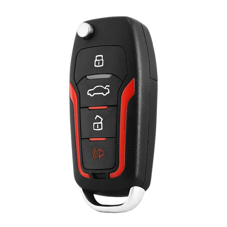 Red and frosted black one-way remote control car alarm with two remote controls for 3000m vehicle protection