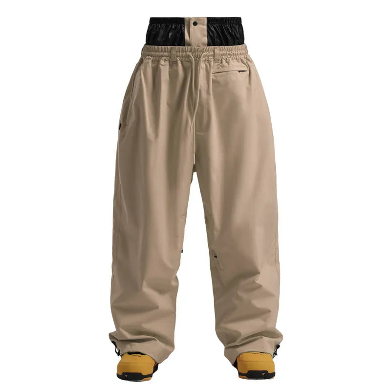 New Loose Single-board Windproof Waterproof Breathable Wide-leg Work Pants in Khaki