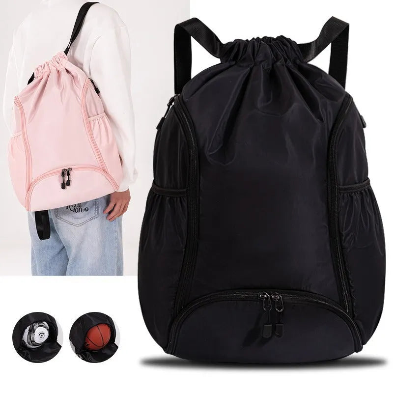 Large cube-style sports backpack with drawstring closure in five colour options