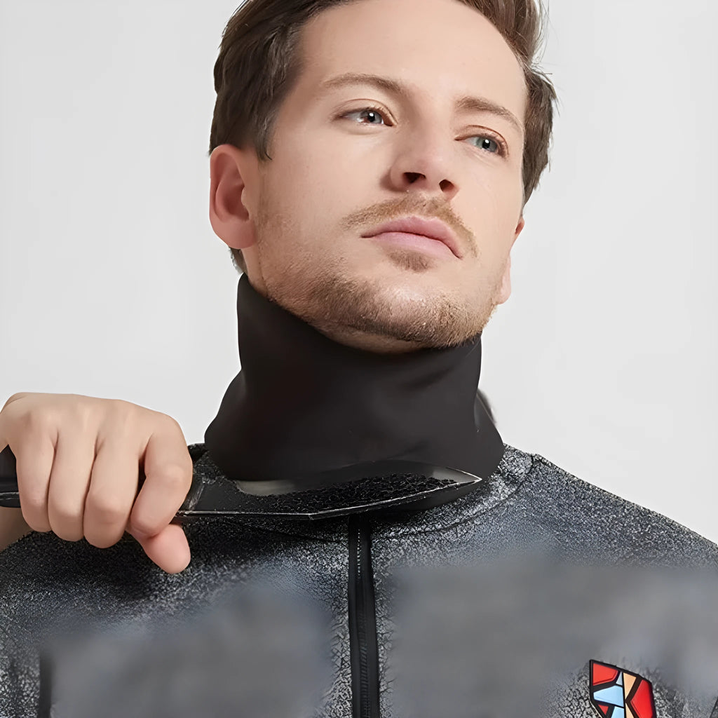 Anti-knife cutting safety neck protection scarf in black for anti-stab defence