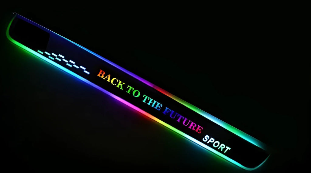 LED door sill welcome plate deep silver acrylic 60x10x5 cm for Hyundai Accent