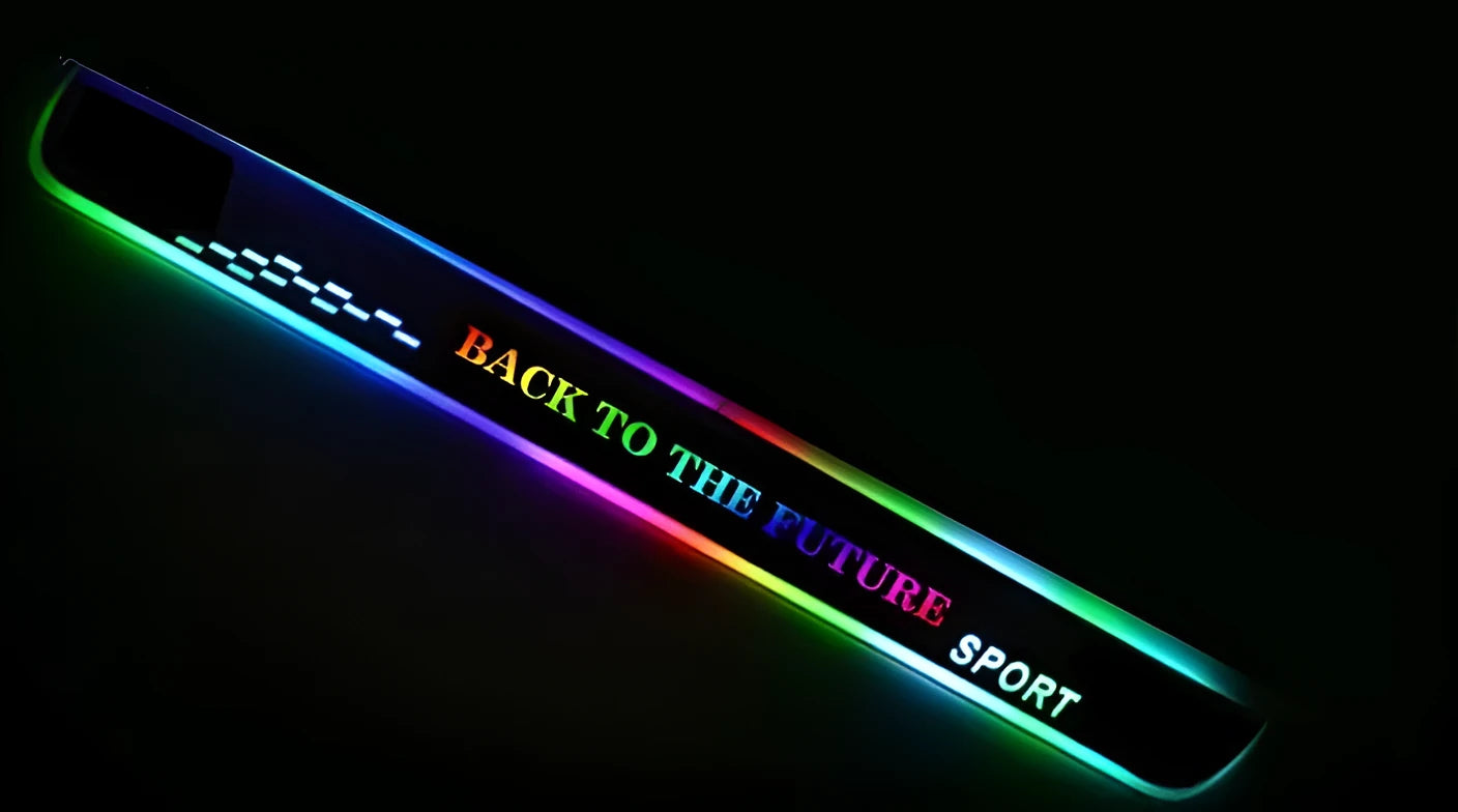 LED door sill welcome plate deep silver acrylic 60x10x5 cm for Hyundai Accent