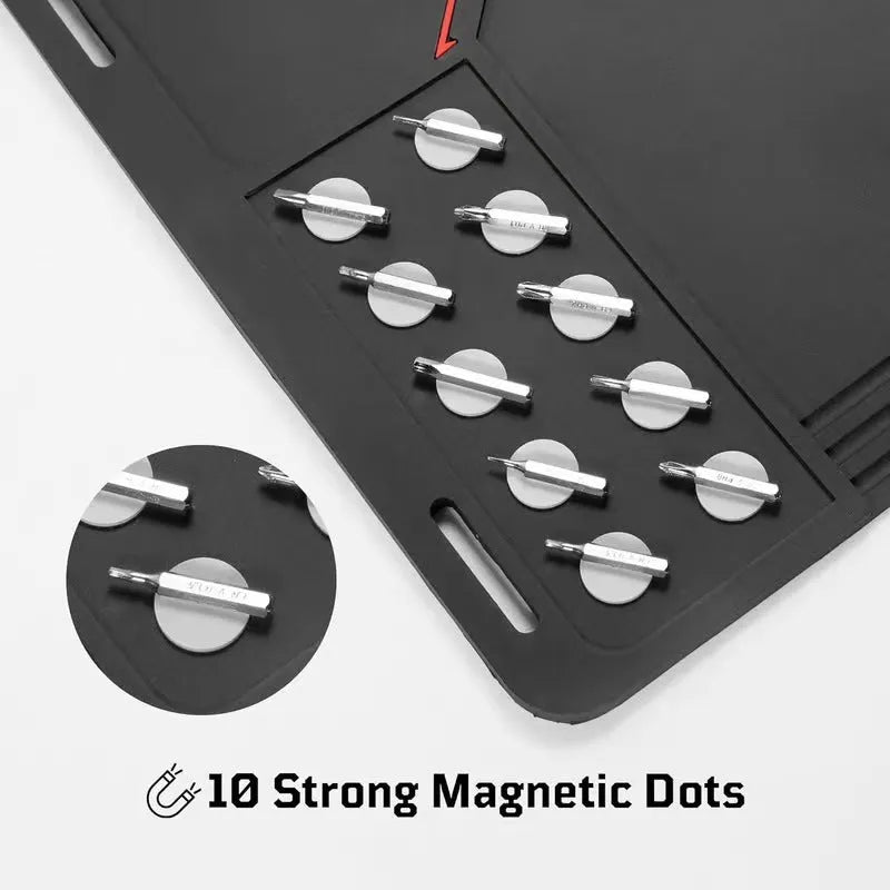 Non-slip oilproof cleaning pad with magnetic point in black small size 420x265x4.5mm