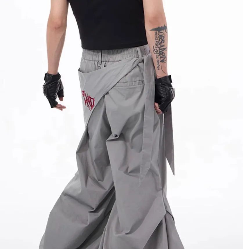 Boys wide-leg summer trousers in Korean style solid black colour