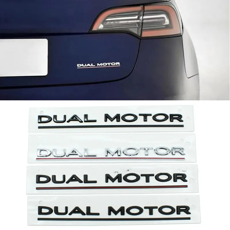 Performance English letter car sticker for Tesla Model 3 bumper in matte black finish.