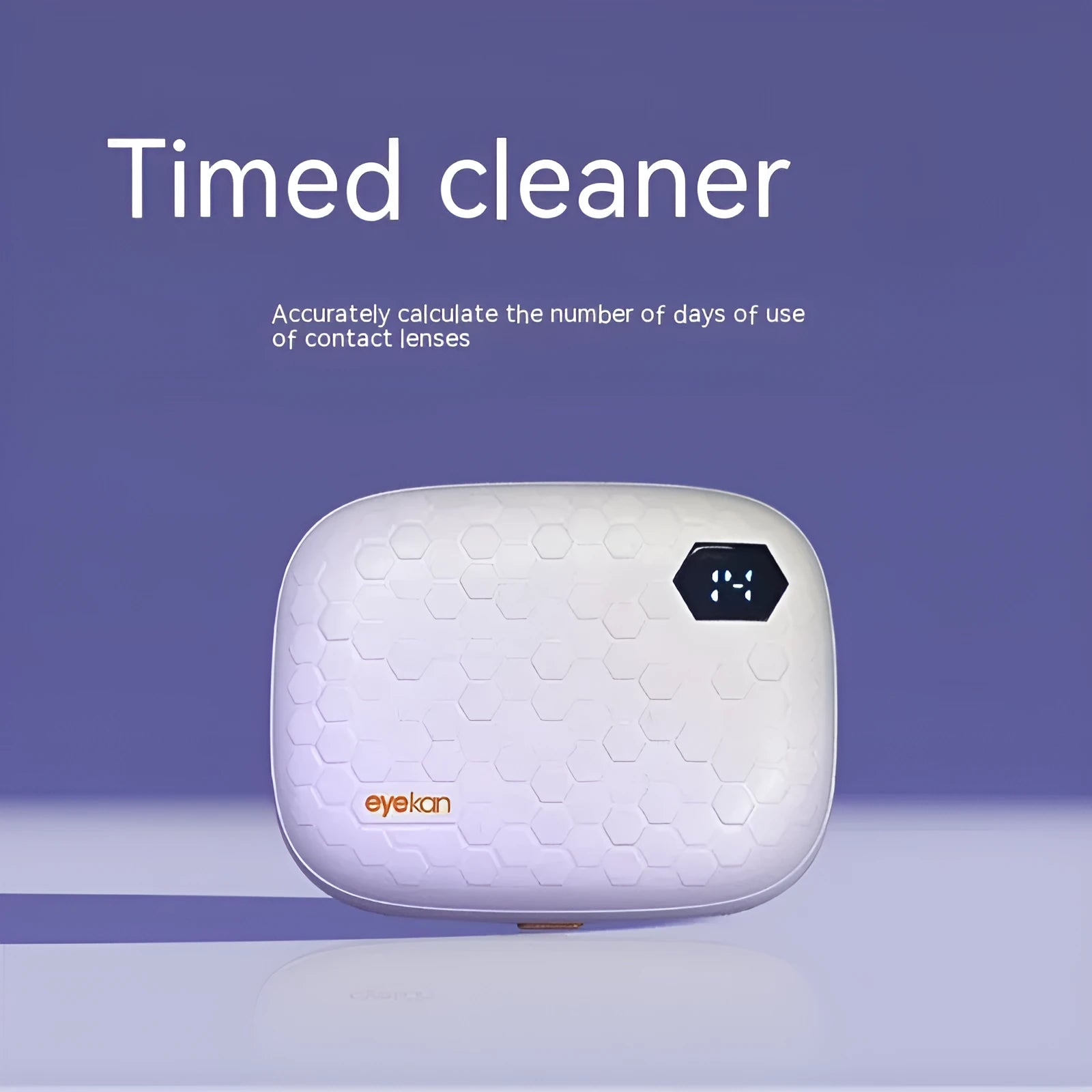 Automatic electric ultrasonic cleaning machine for invisible glasses in blue, pink, or pearl white.