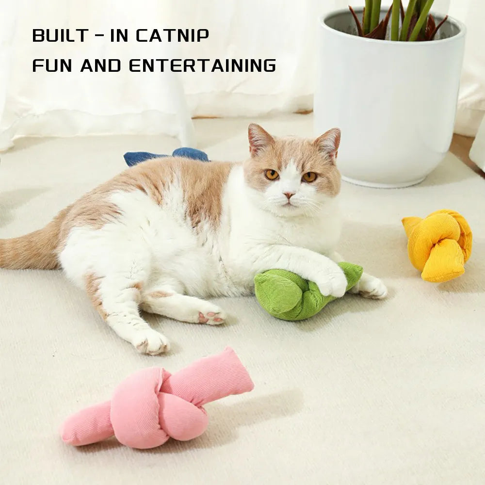 Natural white cotton dog rope toy with multiple knots for tug games and chewing
